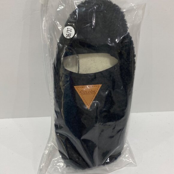 OZLOOK Black Fleece House Slippers Women’s Size 38/39 NWOT - Picture 4 of 4